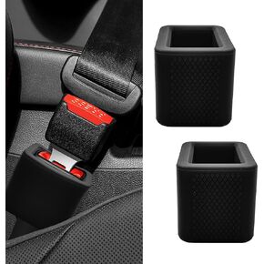 2-Pack Silicone Safety Belt Buckle Holder & Booster | Non-Slip Buckle Fixer for Easy Upright Access, Universal Car Safety Belt Aid for Kids and Seniors (Black) in Kuwait