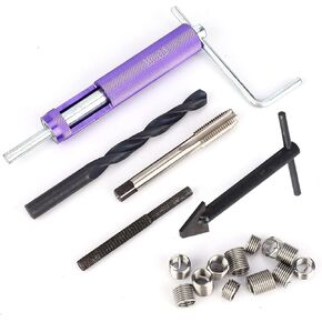 M10 x 1.25 Thread Repair Insert Kit, 12PCS Screw Sleeve Tool, Stainless Steel Threaded Inserts for Damaged Threads, High Strength Wire Screw Sleeve Kit with 1D 1.5D 2D Inserts, IDE in Kuwait