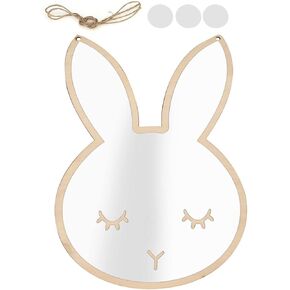 Cute Clouds Bunny Acrylic Wall Sticker Mirror, Water Withstand Decorative Kids Room Art Home Decor, Easy to Install and Suitable with Holes for Living Room (Bunny) in Kuwait