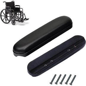 Full Length Padded Armrest Black 9-1/8" Long Wheelchair and Transport Chair arm Cushions, Black (1 Pair) Compatible with All Brands in Saudi Arabia
