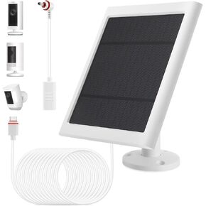 Solar Panel Outdoor for Ring Cameras (White 3P) Spotlight Cam Plus/Pro(Battery) Stick Up Cam/Pro Wireless Outdoor with 10FT/3M Long Cable Dustproof Waterproof in Kuwait