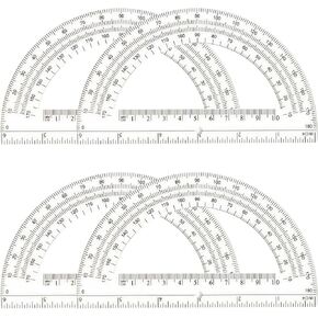 8 Pack Plastic Protractor,Math Protractors Clear 180 Degrees,Transparent Protractor for Geometry(6 Inch) in Kuwait