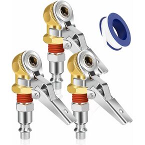 منفاخ إطارات كروي مغلق مقاس 1/4 بوصة أنثى NPT مزود بمشبك، فوهة إطار توصيل ثنائية الاتجاه، محول توصيل سريع بمشبك قفل لضاغط الهواء، الشاحنة، السيارة الترفيهية، السيارة in Kuwait