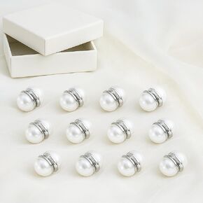 Wedding Veil Weights, Magnetic Invisible Bridal Accessories, 12-16 Pairs Pearl & Diamond Edge for Outdoor Ceremonies in Kuwait