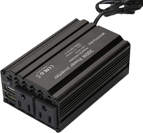 محول طاقة 300 واط تيار مستمر 12 فولت إلى 110 فولت تيار متردد للسيارة مع 2 × 2.4 أمبير قابس سيارة USB مزدوج في محول شاحن مخرج محولات طاقة سوداء للمركبات in Kuwait