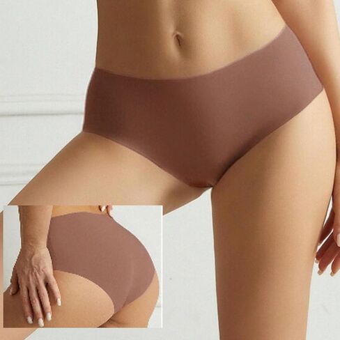 Women Seamless Hipster Underwear 5 PCS,Seamless Breathable Ladies Panties,Set of SolidColor Breathable IceSilk Seamless in Saudi Arabia