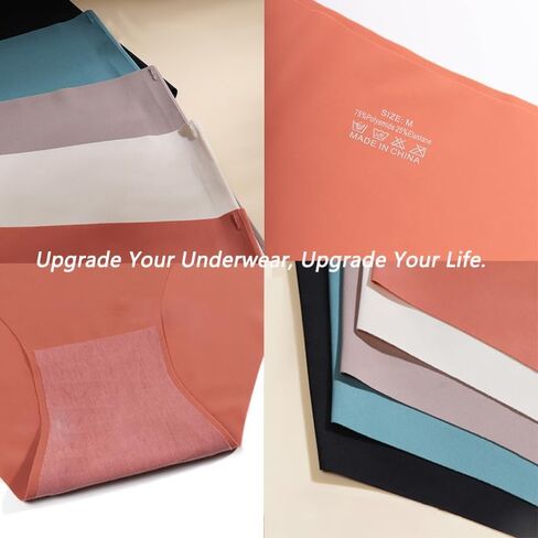 Women Seamless Hipster Underwear 5 PCS,Seamless Breathable Ladies Panties,Set of SolidColor Breathable IceSilk Seamless in Saudi Arabia