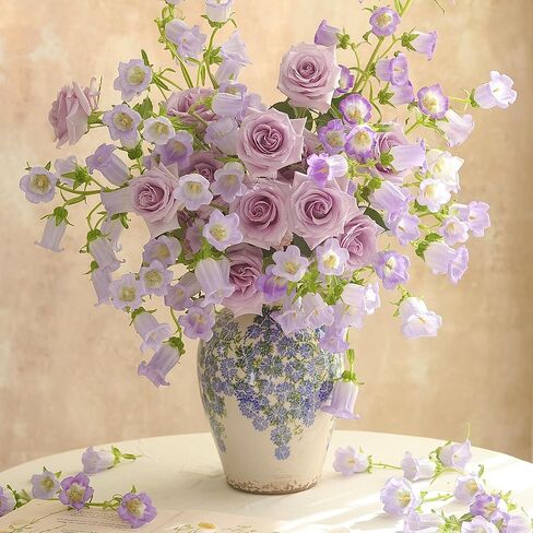 Vintage Flower Vase with Handle Retro Ice Crackle Waterproof Chinoiserie Ceramic Pitcher 8" Blue and White Vase for Home Decor in Saudi Arabia