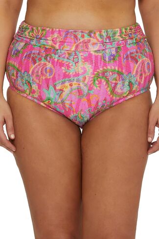 BECCA womens Polynesia Plus Size Shirred Bikini Bottom, Cheeky Coverage, Swimwear Separates for Women in Saudi Arabia
