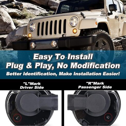 JK LED Turn Signal Lights Smoked Lens Parking Turn Signal Lights Function for 2007-2018 Jeep Wrangler JK & Wrangler Unlimited JKU in Kuwait