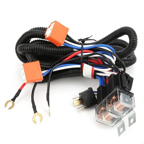 Dioche Car Headlight Relay PE طقم أسلاك ترحيل المصابيح الأمامية - 12V DC، تركيب سهل التوصيل والتشغيل، مقاومة عالية للحرارة، متينة ومثالية للسيارة in Kuwait