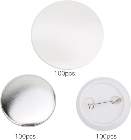 100 Sets 37mm Badge Pin Button Parts, Made of Tinplate, Lightweight, for Badge Making Machine in Saudi Arabia
