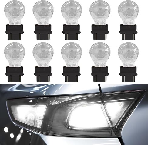 10 PCS 3157 Bulbs, Brake Light Bulb, Universal 12V 21/5W Automotive Brake Light Replacements, Auto Waterproof 360 Degrees Super Bright Lighting Accessory Fit for Car Truck Van (3157 Amber) in Saudi Arabia