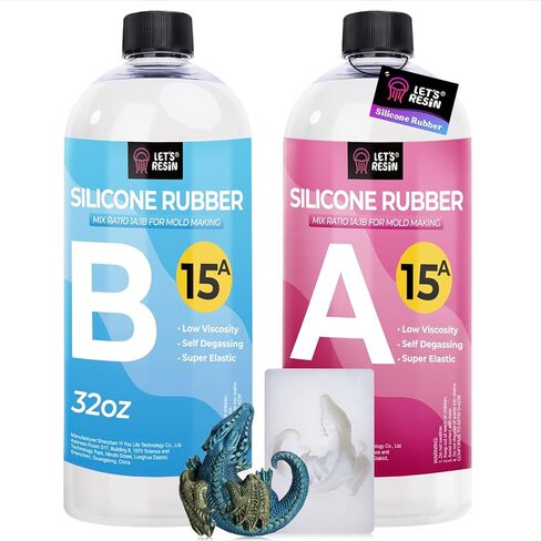 LET'S RESIN Silicone Mold Making Kit 63.48oz/3.968lbs,Non-Toxic Mold Making Silicone Rubber,Silicone Mold Maker,Clear Liquid Molding Silicone Kit for Resin Molds, Silicone Molds Making… in Kuwait