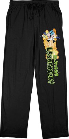 Dexter's Laboratory Logo Men's Black Sleep Pajama Pants in Saudi Arabia