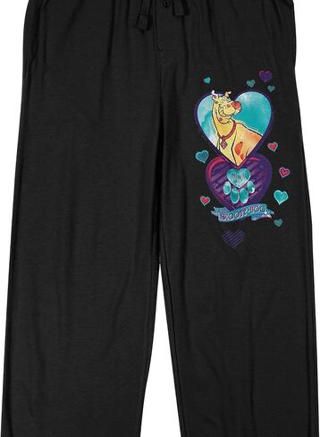Scooby Doo Valentine's Day Love Men's Black Graphic Sleep Pants in Saudi Arabia
