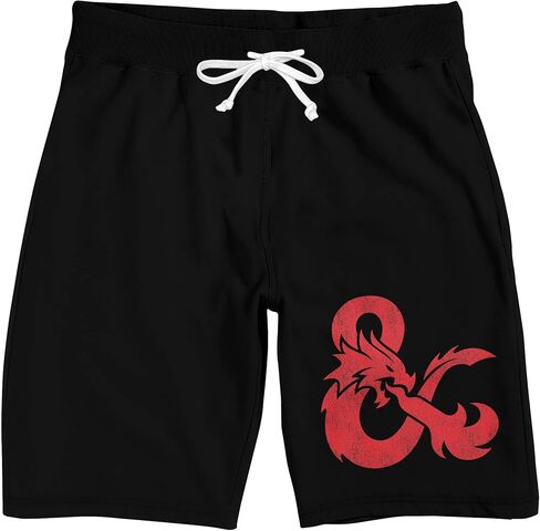 Dungeons & Dragons Logo Men's Black Graphic Sleep Pajama Shorts in Saudi Arabia