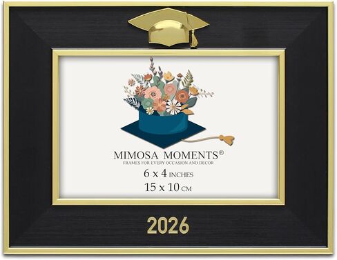 MIMOSA MOMENTS Black Class of 2024 Graduation Picture Frame, Then and Now Double 4x6 Photo Frame in Kuwait
