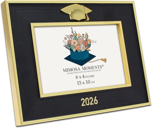 MIMOSA MOMENTS Black Class of 2024 Graduation Picture Frame, Then and Now Double 4x6 Photo Frame in Kuwait