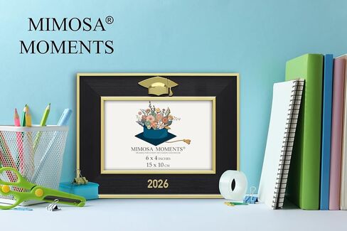 MIMOSA MOMENTS Black Class of 2024 Graduation Picture Frame, Then and Now Double 4x6 Photo Frame in Kuwait
