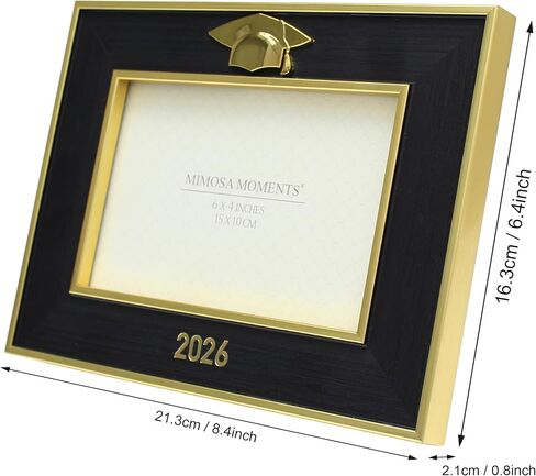 MIMOSA MOMENTS Black Class of 2024 Graduation Picture Frame, Then and Now Double 4x6 Photo Frame in Kuwait