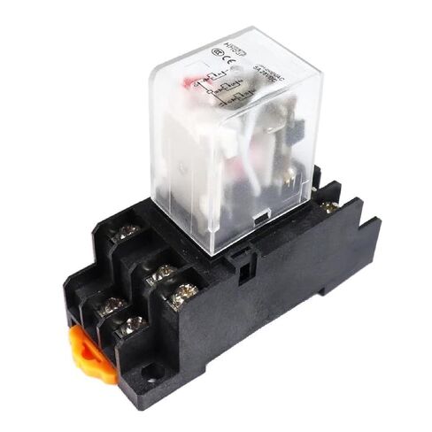 HH53P MY3N Intermediate Electromagnetic Relay, DC12V/24V AC110V/220V/380V, 11-Pin, 3NO3NC, 5A Switching Capacity with LED Indicator (DC36V with Base) in Saudi Arabia
