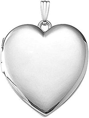 PicturesOnGold.com Sterling Silver Extra Large Heart Locket - 1 1/4 Inch X 1 1/4 Inch in Sterling Silver with Engraving in Saudi Arabia