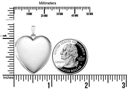 PicturesOnGold.com Sterling Silver Extra Large Heart Locket - 1 1/4 Inch X 1 1/4 Inch in Sterling Silver with Engraving in Saudi Arabia