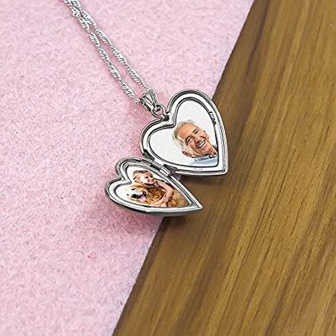 PicturesOnGold.com Sterling Silver Extra Large Heart Locket - 1 1/4 Inch X 1 1/4 Inch in Sterling Silver with Engraving in Saudi Arabia
