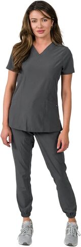 Medgear Olivia Women's Scrubs Set with 4 Pocket Top and Gathered Jogger Pants in Saudi Arabia