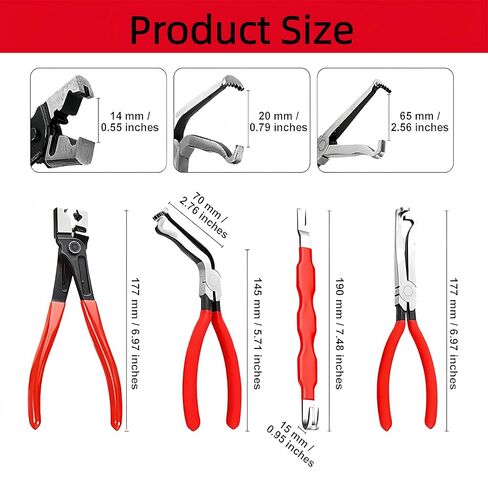 6-Pcs Kit Electrical Disconnect Pliers Set for Cars, Automotive Electrical Plug Connector Disconnect Tool and Connector Separator and Hose Clamp Pliers in Kuwait
