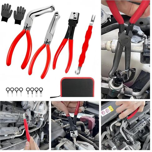 6-Pcs Kit Electrical Disconnect Pliers Set for Cars, Automotive Electrical Plug Connector Disconnect Tool and Connector Separator and Hose Clamp Pliers in Kuwait