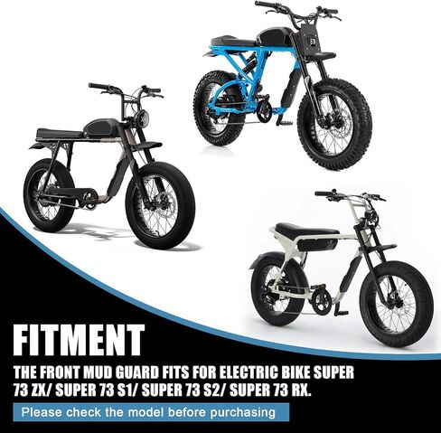 واقي الطين الأمامي لـ Super 73، PSLER واقي الطين الأمامي للدراجة النارية PP بلاستيك لـ Ebike Super 73 S1/S2/RX/ZX in Kuwait