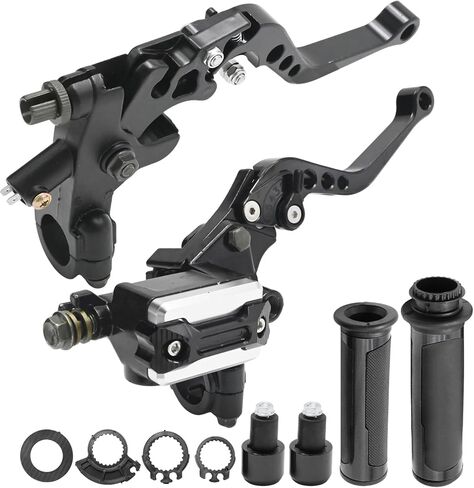 7/8'' 22mm Black Motorcycle Brake Lever Handle Master Cylinder Clutch Lever Left-Right Combination, Replacement for Honda, Replacement for Kawasaki in Saudi Arabia