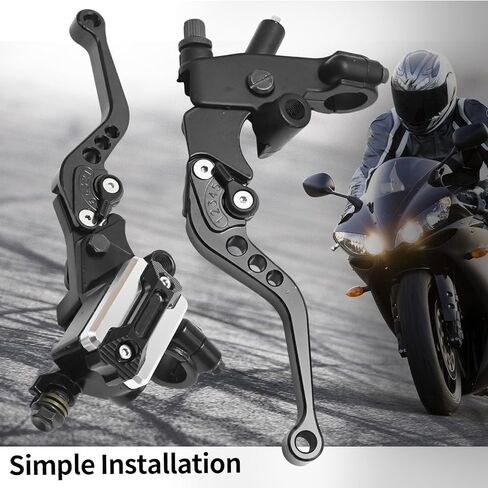 7/8'' 22mm Black Motorcycle Brake Lever Handle Master Cylinder Clutch Lever Left-Right Combination, Replacement for Honda, Replacement for Kawasaki in Saudi Arabia