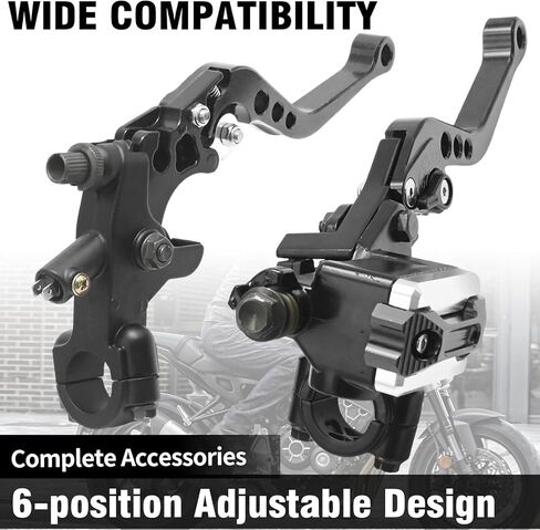 7/8'' 22mm Black Motorcycle Brake Lever Handle Master Cylinder Clutch Lever Left-Right Combination, Replacement for Honda, Replacement for Kawasaki in Saudi Arabia