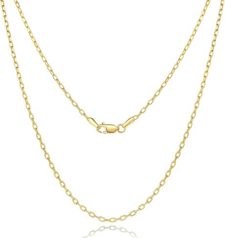 14K Gold Chain for Women 14K Gold Necklaces for Women Trendy 1.7mm Paperclip Necklace for Womens Chains for Men Minimalist Aesthetic with Stylish Look Necklace for Men in Kuwait