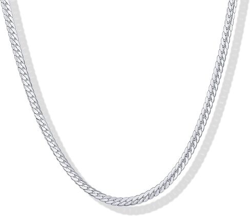 PAVOI Waterproof Chain Necklace for Women - 14K Gold Plated Flat Curb, Herringbone, Snake, Rope, Figaro, Cuban Link & Paperclip Necklace - Trendy Stainless Steel Chain Fashion Jewelry in Saudi Arabia