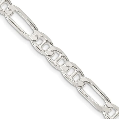 JewelryWeb 925 Sterling Silver Figaro Nautical Ship Mariner Anchor Chain Necklace Chain-Necklace for Women and Men in Choice of Lengths in Saudi Arabia