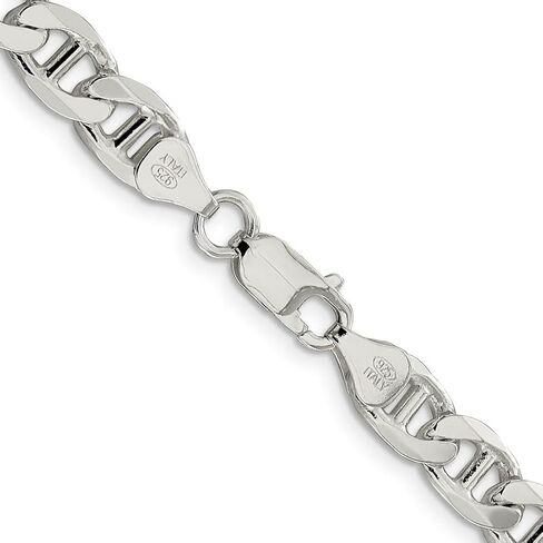 JewelryWeb 925 Sterling Silver Figaro Nautical Ship Mariner Anchor Chain Necklace Chain-Necklace for Women and Men in Choice of Lengths in Saudi Arabia