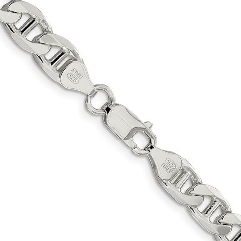 JewelryWeb 925 Sterling Silver Figaro Nautical Ship Mariner Anchor Chain Necklace Chain-Necklace for Women and Men in Choice of Lengths in Saudi Arabia