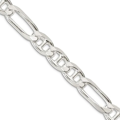 JewelryWeb 925 Sterling Silver Figaro Nautical Ship Mariner Anchor Chain Necklace Chain-Necklace for Women and Men in Choice of Lengths in Saudi Arabia