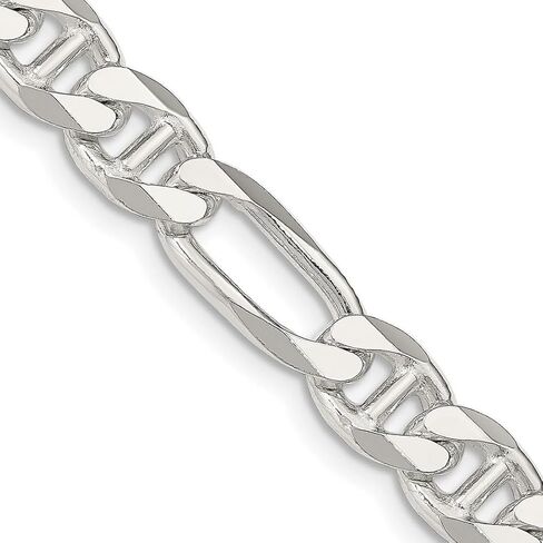 JewelryWeb 925 Sterling Silver Figaro Nautical Ship Mariner Anchor Chain Necklace Chain-Necklace for Women and Men in Choice of Lengths in Saudi Arabia