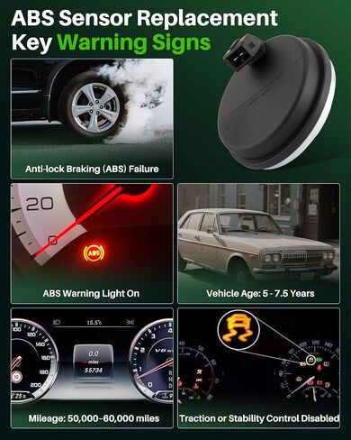 مستشعر سرعة العجلات الخلفية ABS قطعتان مناسبان لشركة Hyundai & Kia - لسيارة Tucson 2016-2021، Sonata 2014-2019، Optima 2015-2020، Sportage 2016-2022، Veloster N 2019-2022، Cadenza FWD مستشعر ABS خلفي يسار يمين in Kuwait