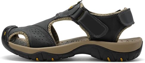 Mens Leather Sports Sandals For Men Closed Toe Hiking Outdoor Athletic Casual Walking Sandals Water Shoes Summer Fisherman Sandal Handmade in Saudi Arabia