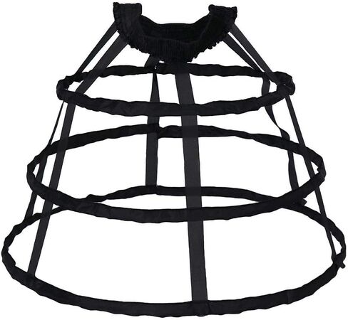 Women 3 Hoops Pannier Petticoat Hollow Out Birdcage Skirt Wedding Bridal in Saudi Arabia