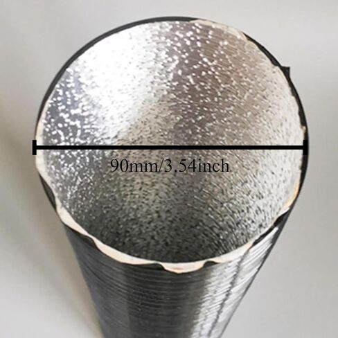 90mm 3.5in Heater Duct Hose 300cm 118in Black Aluminum Foil Flexible Air Outlet Pipe for Webasto for Eberspacher for Planar Diesel Heaters in Saudi Arabia