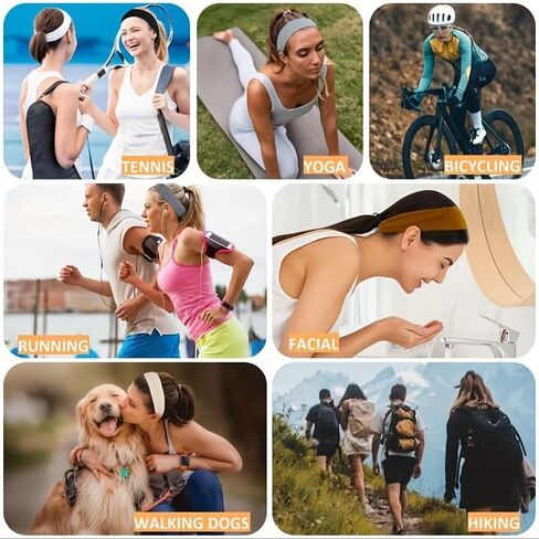 Sports Headband 3 Pack Black White Navy Elastic Thin Sweat Absorbing for Yoga Gym and Fitness in Saudi Arabia