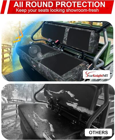 غطاء مقعد StarknightMT Mule 610 مصنوع من النيوبرين المحسن متوافق مع Kawasaki Mule 600/610 2005-2016 & Mule SX 2017-2023، ملحقات أغطية مقاعد المقاعد المقاومة للماء in Kuwait