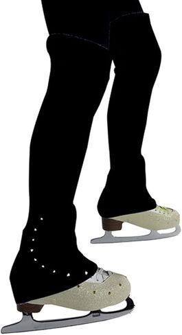 Figure Skating Leg Warmers Soft Knitting Long Leg Warmers Over Knee Footless Socks Comfortable Design Lightweight Material Suitable for Ice Skating Ba, Black in Saudi Arabia